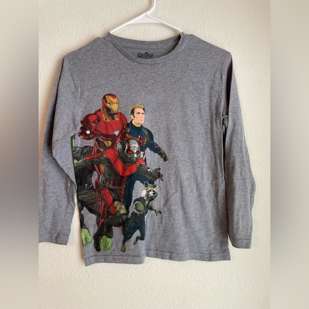 Marvel Avengers End Game Boys Gray Long Sleeve Tee size L 10/12